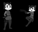 Rating: s
ID: 5450605
Date: 2025-03-23 02:57:24 -0400
Status: active
Score: 23
3_toes action_pose alpha_channel anthro barefoot black_body black_fur bottomwear breasts callie_(e254e) clothed clothing domestic_cat e254e feet felid feline felis female fur gun handgun head_tuft hi_res mammal miniskirt model_sheet monochrome pistol police police_officer police_uniform pose ranged_weapon skirt solo toes tuft uniform upskirt weapon post #5450605