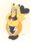 3:4 anthro clothing cosplay_pikachu_(costume) female generation_1_pokemon hi_res nintendo pikachu pikachu_libre pokemon pokemon_(species) slightly_chubby solo wrestler zilikslider