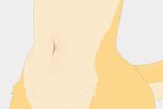 2024 ambiguous_gender ambiguous_species anthro countershade_torso countershading digital_drawing_(artwork) digital_media_(artwork) frezshdraws fur hi_res navel simple_background solo tail tan_body tan_fur white_background wide_hips yellow_body yellow_fur yellow_tail