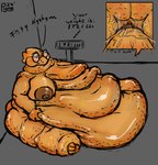 absurd_res alphys anthro belly big_belly big_breasts blush bodily_fluids breasts brown_nipples brown_pussy cellulite double_chin english_text eyewear female flabby_arms flabby_butt flabby_legs fupa genital_fluids genitals glasses glistening glistening_body hi_res huge_belly hyper hyper_belly immobile morbidly_obese morbidly_obese_anthro morbidly_obese_female navel nipples obese obese_anthro obese_female onomatopoeia overweight overweight_anthro overweight_female pussy pyne scalie sex sloshing_belly solo sound_effects tail tail_fetish tail_play tail_sex text undertale_(series) vaginal_fluids weight_gain