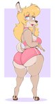 Rating: q
ID: 3784286
Date: 2022-12-31 19:57:08 -0500
Status: active
Score: 99
2022 absurd_res anthro big_butt biped blonde_hair blue_eyes bottomwear brown_body brown_fur butt clothed clothing deer digital_drawing_(artwork) digital_media_(artwork) evelyn_meadows female full-length_portrait fur hair hi_res hooves lipstick looking_at_viewer looking_back looking_back_at_viewer makeup mammal open_mouth open_smile portrait red_lipstick shorts simple_background smile solo standing underbutt usnarbit post #3784286