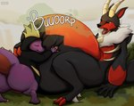 Rating: q
ID: 5570005
Date: 2025-05-13 17:26:46 -0400
Status: active
Score: 55
ambiguous_gender anthro artist_name belly big_belly black_body black_clothing black_fur black_hoodie black_nose black_topwear burp_cloud burping cheek_tuft clothing dragon duo eyes_closed facial_tuft fur hi_res hoodie horn hug huge_belly incineram leezpunk male mouth_closed mythological_creature mythological_scalie mythology nude open_mouth pal_(species) palworld pocketpair purple_body red_body red_fur red_tongue roobin scalie side_view sitting size_difference species_request standing text tongue tongue_out topwear tuft vore yellow_horn post #5570005