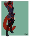 2024 anthro clothed clothing colored digital_drawing_(artwork) digital_media_(artwork) fur hair hi_res machine male mammal protogen protogen_visor screen screen_face signature simple_background sjey_arts smile solo tail