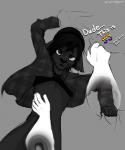 Rating: q
ID: 1890300
Date: 2019-06-02 05:55:49 -0400
Status: active
Score: 13
2019 5:6 5_fingers accessory ambiguous_gender anthro belly_rub bird's-eye_view black_body black_fur bottomless clothed clothing cross_section dialogue digital_media_(artwork) disembodied_hand domestic_cat duo english_text felid feline felis femboy fingers front_view fur ghost_hand grabbing_sheets grey_background greyscale hair hair_accessory hairband hi_res high-angle_view humanoid_hands looking_at_viewer looking_up lying male male/ambiguous male_focus mammal monochrome on_back open_clothing open_mouth open_shirt open_topwear plaid rainbow_text shirt short_hair simple_background sketch slim smile solo_focus teeth text theflerffyburr topwear translucent translucent_body whiskers post #1890300