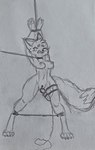 anthro bdsm bondage bound canid canine female forced forced_orgasm fox graphite_(artwork) hands_tied mammal orgasm pappy_(vkontakte) pencil_(artwork) punishment restraints sex_toy sketch sketch_page solo spreader_bar traditional_media_(artwork) unknown_artist vibrator vkontakte