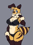 Rating: s
ID: 5596057
Date: 2025-05-24 21:33:01 -0400
Status: active
Score: 42
2021 antennae_(anatomy) anthro arthropod bee blue_eyes bottomwear bra breasts cleavage clothed clothing digital_media_(artwork) female fur hair hi_res hymenopteran insect inu-sama looking_at_viewer mammal markings neck_tuft panties simple_background simple_badkground smile solo tail topwear tuft underwear yellow_body post #5596057