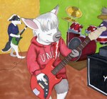 Rating: s
ID: 5366784
Date: 2025-02-11 17:28:18 -0500
Status: active
Score: 8
4_fingers amplifier anthro bass_guitar border_collie bottomless buckteeth cable canid canine canis christaphorac clothed clothing collie domestic_dog drum drum_set eyes_closed fingers front_view frown fur fur_markings group guitar hair herding_dog hi_res hoodie hoodie_only lagomorph leporid looking_aside looking_down male mammal markings multicolored_body multicolored_fur musical_instrument obscured_character partially_clothed pastoral_dog paws percussion_instrument playing_bass playing_music plucked_string_instrument rabbit red_clothing red_hoodie red_topwear sheepdog shirt shirt_only short_hair smile snout string_instrument tail teeth topwear topwear_only traditional_media_(artwork) trio wishbone_mouth young post #5366784