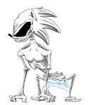 5:6 anthro black_and_white deformation emaciated eulipotyphlan eyeless funnyman2 gore hedgehog male mammal monochrome multicolored_body nightmare_fuel sega solo sonic.exe sonic_boom sonic_the_hedgehog_(series) starver_(funnyman2) vertebrae wrinkles