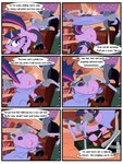 absurd_res barber_chair english_text equid equine female friendship_is_magic hasbro hi_res horn horse lev0on machine_bondage mammal my_little_pony mythological_creature mythological_equine mythology pony rarity_(mlp) solo text twilight_sparkle_(mlp) unicorn