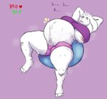 absurd_res anthro areola awful_lad big_breasts bodily_fluids bovid breasts caprine exercise_ball female goat hi_res mammal mature_female monster nipple_slip nipples pink_areola pink_nipples pregnant pregnant_anthro pregnant_female pubes solo stretch_marks sweat thick_thighs toriel undertale_(series) wide_hips yoga