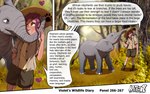 2022 5_fingers affectionate african_elephant ambiguous_gender artca9 asking asking_self barefoot big_ears biped black_text black_tuft boots border bottomwear brown_boots brown_bottomwear brown_clothing brown_footwear brown_shorts child clenched_teeth clothed clothing colored comic day dialogue digital_drawing_(artwork) digital_media_(artwork) duo elephant elephantid ellipsis english_text exclamation_point explanation eye_contact eyebrows feet female feral fingers floppy_ears footprint footwear forest front_view grass grey_body grey_clothing grey_shirt grey_skin grey_topwear hair half-closed_eyes happy hat headgear headpat headwear heart_symbol hi_res hug human information linked_speech_bubble long_hair looking_at_another love mammal markings mouth_closed multiple_scenes narrowed_eyes nature nude number one_eye_closed outside packy_(artca9) pawprint pawprint_(marking) paws petting photo_background photography_(artwork) pink_body pink_skin plant proboscidean proboscis_(anatomy) purple_eyebrows purple_eyes purple_hair quadruped question question_mark questioning savanna shaded shirt shoes shorts shrub side_view sky smile socks species_in_dialogue speech_bubble standing symbol tail tail_tuft talking_to_self tan_body tan_hat tan_headwear tan_skin teeth text thin_tail three-quarter_view topwear translucent_speech_bubble tree trunk_(anatomy) tuft violet_(artca9) watermark white_border white_clothing white_footwear white_socks white_text wide_eyed yellow_eyes yes-no_question young young_ambiguous young_feral