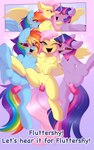 5:8 absurd_res blue_body blue_feathers blush bodily_fluids chest_tuft comic dialogue dildo dildo_in_pussy dildo_insertion english_text equid equine feathers female female/female feral fluttershy_(mlp) friendship_is_magic genital_fluids genitals group hasbro hi_res horn keetch10 mammal my_little_pony mythological_creature mythological_equine mythology pegasus penetration purple_body purple_feathers pussy rainbow_dash_(mlp) sex_toy sex_toy_in_pussy sex_toy_insertion text trio tuft twilight_sparkle_(mlp) unicorn vaginal vaginal_fluids vaginal_penetration wings yellow_body yellow_feathers