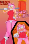 2:3 absurd_res amy_rose anthro bent_over english_text eulipotyphlan female fur gesture green_eyes hammer hand_gesture hand_on_hip hedgehog hi_res mammal pink_body pink_fur pointing sega shoobiedoobie12 smile smiling_at_viewer solo sonic_the_hedgehog_(series) text tools