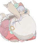 ambiguous_gender anthro belly belly_folds belly_overhang big_belly bottomwear brown_body brown_fur chubby_face clothing feet fur hair hi_res lagomorph lai0n leporid long_hair made_in_abyss mammal morbidly_obese morbidly_obese_anthro nanachi narehate navel obese obese_ambiguous obese_anthro oversized_bottomwear oversized_clothing overweight overweight_ambiguous overweight_anthro pants rabbit solo tail white_hair wide_hips yellow_eyes