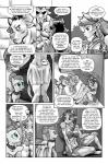 2019 anthro black_and_white blue_eyes bovid bovine breasts cave cloudy_quartz_(mlp) comic cutie_mark dialogue english_text equid equine european_mythology eyebrows eyelashes female feral friendship_is_magic fur greek_mythology group hair hasbro hi_res hooves horn horse jewelry male mammal mane marble_pie_(mlp) minotaur monochrome my_little_pony mythology pencils_(artist) pony purple_eyes text under_boob weapon