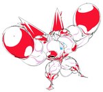 abs absurd_res anthro big_muscles big_pecs bulge clothing dragmon footwear gaping gaping_nipples generation_3_pokemon hi_res high_heels huge_muscles huge_pecs hyper hyper_muscles latias legendary_pokemon male muscular muscular_anthro muscular_male nintendo nipples pecs permanent pokemon pokemon_(species) pump shoes suit wings