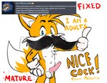 2_tails aged_up balls big_penis body_hair canid canine clothing english_text eyebrows facial_hair fox furaffinity genitals gesture gloves hairy_balls hand_gesture handwear humor male mammal miles_prower multi_tail mustache nipples nude penis sega shmallow simple_background solo sonic_the_hedgehog_(series) tail tattoo text thumbs_up upload_policy_2.7 url white_background