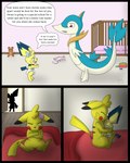 4:5 absurd_res animal_plushie anthro bluebell_fiorello bodily_fluids bow_(feature) bow_accessory clean_diaper clothed clothing comic consolation crying cuddling dialogue diaper diaper_only ear_bow english_text female generation_1_pokemon generation_2_pokemon generation_5_pokemon hi_res hug hydroftt inanimate_object irregular_speech_bubble legendary_pokemon male mammal mew_(pokemon) mew_plushie name_drop name_in_dialogue nintendo peony_fiorello pichu pikachu plushie pokemon pokemon_(species) pokemon_plushie punishment reptile rodent sad scalie servine sibling_(lore) sister_(lore) sisters_(lore) snake speech_bubble stuttering talking_to_another tears teddiursa teddiursa_plushie text topless valerian_(hydroftt) wearing_diaper young young_anthro