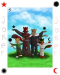 4:5 absurd_res anthro blaze_wolf canid canine canis card card_template child clothing costume custom_cards domestic_cat father_(lore) father_and_child_(lore) father_and_son_(lore) felid feline felis group hi_res jesse_cat magma_wolf male mammal parent_(lore) parent_and_child_(lore) parent_and_son_(lore) playing_card playing_card_template shiromon999 son_(lore) tenyo_cat wolf young young_anthro young_male