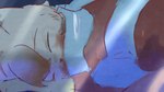 16:9 anthro bed canid canine furniture hyena lovers_moment male mammal mepsyche(tobeupart) poor roralon_(artist) scarf sleeping solo toony widescreen young