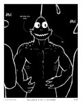 Rating: s
ID: 5610131
Date: 2025-05-30 19:25:49 -0400
Status: active
Score: 6
2025 4:5 4_fingers absurd_res algae anglerfish anthro anvil_(sharkinthepark) black_background black_body black_skin bleh border bumpy_skin comic dialogue fingers fish frown greyscale grunting hands_on_hips hi_res lure_(anatomy) male marine monochrome monster sea_monster sharkinthepark simple_background post #5610131