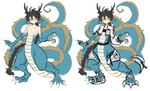 animal_humanoid bbdd029 braided_hair braided_ponytail clothed clothing digitigrade dragon dragon_humanoid eastern_dragon eastern_dragon_humanoid featureless_chest featureless_crotch hair hi_res humanoid male mythological_creature mythological_scalie mythology nude ponytail scalie solo