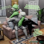 1:1 3d_(artwork) absurd_res anon anthro balls big_breasts breastfeeding breasts clothing dialogue digital_media_(artwork) duo english_text erection female furniture gardevoir generation_3_pokemon genitals handjob hi_res larger_female male male/female nintendo nipples nurse nurse_clothing nurse_uniform on_sofa penile penis pokemon pokemon_(species) praise praise_kink praising sex sitting sitting_on_sofa size_difference sofa sonlink text uniform