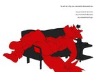 2024 anthro biped black_eyes canid canine canis compression_artifacts english_text fur furniture hi_res itooku itooku_(character) looking_at_viewer lying_on_sofa male mammal on_sofa plant_pot red_body red_fur slim_anthro slim_male sofa solo talking_to_viewer text wolf