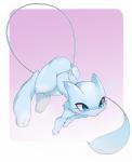 blue_eyes blush clothed clothing digitigrade female generation_1_pokemon hi_res legendary_pokemon mew_(pokemon) nintendo pokemon pokemon_(species) question_mark shiny_pokemon slugbox solo tail thong topless underwear wide_hips