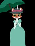 adult_swim alpha_channel anthro canid canine cartoon_network clothed clothing dress female fox fully_clothed green_eyes hat headgear headwear hi_res june_way looking_at_viewer luqui93vlc mammal parasol solo unicorn:_warriors_eternal