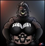 Rating: q
ID: 3199941
Date: 2022-02-28 16:22:53 -0500
Status: active
Score: 162
1_eye absurd_res anthro belly_tattoo big_breasts blind_eye bloodshot_eyes bouncer breasts female form_fitting fur grey_body grey_fur greying_hair grin hands_on_hips heterochromia hi_res hyena impact_(font) jacklyn_sheen mammal mature_female metal_teeth mohawk notched_ear scar security security_guard skianous skull_tattoo slightly_chubby smile solo spotted_hyena stocky tattoo text post #3199941