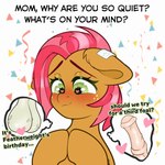 1:1 absurd_res aged_up animal_genitalia animal_penis babs_seed_(mlp) balls birthday blush cutie_mark daydream dialogue ear_piercing ear_ring earth_pony embarrassed english_text equid equine equine_genitalia equine_penis erection etoz featherweight_(mlp) female feral freckles friendship_is_magic genitals green_eyes hair hasbro heart_eyes heart_symbol hi_res horse jewelry male male/female mammal married_couple medial_ring my_little_pony mythological_creature mythological_equine mythology nude party pegasus penis piercing pony red_hair ring_piercing shy solo text thought_bubble vein veiny_balls veiny_penis watermark wingding_eyes wings