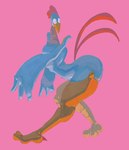 adventures_of_sonic_the_hedgehog anthro avian beak big_butt bird blue_body butt chicken conadolpomp digital_media_(artwork) digital_painting_(artwork) feathers femboy galliform gallus_(genus) machine male monotone_background phasianid pink_background pose robot scratch_(adventures_of_sonic_the_hedgehog) sega simple_background solo sonic_the_hedgehog_(series) tail tail_feathers thick_thighs wide_eyed wide_hipped_male wide_hips yellow_body