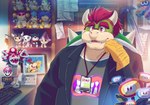 2019 amazing_background animal_crossing anthro booker_(animal_crossing) bowser bowser_jr. clock clothed clothing detailed detailed_background digital_media_(artwork) elemental_creature eyewear fire_flower flora_fauna fully_clothed glasses hair horn iggy_koopa jaokuma k.k._slider koopa koopaling larry_koopa lemmy_koopa ludwig_von_koopa male mario mario_bros morton_koopa_jr. name_tag nintendo photo piranha_plant plant plushie red_hair reptile roy_koopa scalie solo spikes splatoon suit the_legend_of_zelda turtle villager_(animal_crossing)