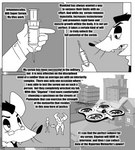 absurd_res anthro building city clothing coat comic dialogue drone_(vehicle) english_text eyewear glasses hi_res lab_coat machine male mammal monochrome mouse murid murine parttimeyeen_(artist) professor_jotunheimer_(parttimeyeen) rodent sharp_teeth solo syringe teeth text topwear whiskers window