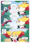 absurd_res annoyed braixen clothing color_coded color_coded_text comic conjoined_speech_bubble dialogue duo ellie_the_braixen english_text femboy generation_4_pokemon generation_6_pokemon hi_res inner_monologue linked_speech_bubble maid_uniform nikkibunn nintendo number page_number pokemon pokemon_(species) rotom rotom_information signature speech_bubble text text_box thinking tired uniform