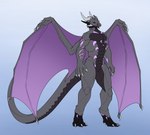 Rating: s
ID: 5602070
Date: 2025-05-27 10:26:13 -0400
Status: pending
Score: 5
absurd_res ambiguous_gender anthro belly black_belly black_body black_feet black_horn black_scales black_sclera blade caritativa_(character) claws dragon european_mythology facial_scar feet gradient_background grey_body grey_scales hi_res horn huge_wings long_tail male_(lore) markings membrane_(anatomy) membranous_wings muscular muscular_anthro mythological_creature mythological_scalie mythology purple_body purple_eyes purple_markings purple_wings scales scalie scar simple_background solo standing tail tail_blade tereflam thick_neck ventral_scales weapon_tail western_dragon white_horn wings post #5602070