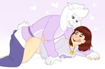 absurd_res aged_up ambiguous_penetration anthro anthro_penetrating anthro_penetrating_human asriel_dreemurr blush boss_monster_(undertale) bottomless bottomwear bovid butt caprine chara_(undertale) clothed clothed_sex clothing duo female female_on_anthro female_penetrated fingers fur hair hand_holding heart_symbol hi_res horn human human_on_anthro human_penetrated husband_and_wife interspecies jewelry locket long_ears male male/female male_penetrating male_penetrating_female mammal married_couple necklace on_top open_mouth partially_clothed penetration rainy_morning rosy_cheeks sex simple_background size_difference smile tail tail_tuft topwear tuft undertale undertale_(series) white_body white_fur