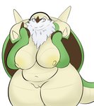 absurd_res anthro areola belly big_belly big_breasts big_butt breast_squish breasts butt chesnaught female generation_6_pokemon genitals hi_res huge_butt huge_thighs looking_at_viewer navel nintendo nipples overweight overweight_anthro overweight_female plantedpot pokemon pokemon_(species) pussy shell smile solo squish thick_thighs wide_hips