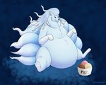 2024 5:4 9_tails alolan_form alolan_ninetales belly big_belly dessert digitigrade female feral food fur generation_7_pokemon hair hi_res huge_belly ice_cream multi_tail nintendo obese obese_female obese_feral overweight overweight_female overweight_feral pokemon pokemon_(species) regional_form_(pokemon) shaded signature simple_background soft_shading solo tail thick_thighs white-dragon white_body white_fur