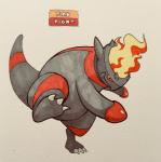 2018 3_toes action_pose ambiguous_gender anthro biped claws digitigrade dinosaur english_text fangs featureless_crotch feet fighting_pose fire firefightdex fossil_pokemon front_view frown full-length_portrait generation_4_pokemon grey_body grey_tail hatching_(art) hi_res looking_at_viewer marco_fanjul marker_(artwork) mixed_media multicolored_body nintendo no_sclera nude on_one_leg overweight overweight_ambiguous overweight_anthro pen_(artwork) pokemon pokemon_(species) portrait pose prehistoric_species rampardos red_body red_eyes red_tail reptile scalie shaded shadow shiny_pokemon simple_background solo spikes standing tail teeth text toe_claws toes toony traditional_media_(artwork) two_tone_body two_tone_tail white_background white_claws wide_crotch