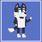 1:1 2023 anders_(anders_285) anders_285 anthro black_body black_ears black_eyes black_fur black_nose black_tail blue_border blue_hair bluey_(series) border canid canine canis digital_media_(artwork) domestic_dog fan_character fur gesture hair hand_gesture hand_on_hip hand_on_own_hip hi_res husky looking_away male mammal multicolored_body multicolored_fur nordic_sled_dog pose siberian_husky solo spitz standing tail teeth tongue two_tone_body two_tone_fur two_tone_tail v_sign white_body white_fur white_tail