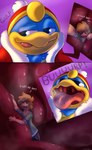 2022 absurd_res anthro anthro_pred avian bird bodily_fluids burping_up_clothing clothed_human comic crying digital_media_(artwork) draft_(suddendraft) duo excessive_saliva fully_inside gaping_mouth hi_res human human_prey inside_mouth king_dedede kirby_(series) larger_anthro larger_male licking licking_lips licking_own_lips macro male mammal micro neck_bulge nintendo on_tongue open_mouth oral_vore penguin saliva size_difference smaller_human smaller_male suddendraft tears tongue tongue_out uvula vore