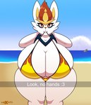 Rating: q
ID: 5561854
Date: 2025-05-10 08:16:23 -0400
Status: active
Score: 59
2025 anthro beach big_breasts bikini biped breasts cinderace cleavage clothed clothing dialogue female front_view generation_8_pokemon hexami hi_res huge_breasts hyper hyper_breasts looking_at_viewer nintendo outside pokemon pokemon_(species) pupils solo swimwear thick_thighs two-piece_swimsuit white_body white_sclera post #5561854