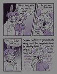 2024 age_difference anthro clothed clothing collar comic dialogue digital_media_(artwork) dork duo ear_piercing english_text eyes_closed eyewear gesture glasses greenfr00g hair half-closed_eyes hand_gesture hand_on_face hand_on_own_face hi_res koala lagomorph leporid long_ears lunno_feltzer male mammal marsupial monochrome narrowed_eyes nerd piercing pointing pointing_at_another rabbit rafaello_bunn raised_finger shirt side_view smile speech_bubble teeth text tongue topwear vombatiform young younger_male