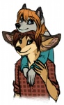 Rating: s
ID: 316874
Date: 2013-04-15 21:40:57 -0400
Status: active
Score: 12
anthro big_ears black_nose blue_eyes brown_hair brun69 canid canine canis checkered checkered_clothing checkered_shirt checkered_topwear clothed clothing duo ear_piercing female fennec_fox fox fully_clothed fur green_eyes grey_body grey_fur hair inner_ear_fluff keksy looking_at_viewer male male/female mammal orange_body orange_fur orange_hair pattern_clothing pattern_shirt pattern_topwear piercing romantic romantic_couple shirt simple_background tan_body tan_fur topwear true_fox tuft white_background wolf post #316874
