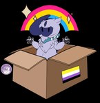 absol absurd_res alpha_channel bandanna box chibi chibi_the_absol container flag generation_3_pokemon hi_res hyperchibiabsol kerchief lgbt_pride nintendo nonbinary_(lore) pansexual_pride_colors pawpads paws pokemon pokemon_(species) pride_colors rainbow slightly_chubby