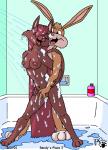 2001 anthro bad_metadata bathing bathtub breasts brown_body brown_fur brown_hair domestic_cat duo felid feline felis female fingering fingering_partner fur hair inside kthanid_(artist) lagomorph leporid long_hair male male/female mammal navel nipples nude orgasm_face pink_nose rabbit randy_rabbit red_hair rutwell_forest serenakty sex shower shower_sex showering standing suds tail vaginal vaginal_fingering water wet