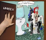 2001 4_fingers anal anal_penetration animal_genitalia animal_penis annoyed anthro anthro_on_anthro anthro_on_bottom anthro_on_top anthro_penetrated anthro_penetrating anthro_penetrating_anthro balls bathroom black_body black_fur black_penis blue_mane bodily_fluids butt caught chair_position cum cum_in_ass cum_inside cum_on_balls cum_on_butt dialogue duo ear_piercing ear_ring english_text equid equine equine_genitalia equine_penis erection fezdani fingers first_person_view from_behind_position fur genital_fluids genitals grabbing_both_legs grey_hooves hooves horn humor looking_at_viewer male male/male male_on_bottom male_on_top male_penetrated male_penetrating male_penetrating_male mammal mane mythological_creature mythological_equine mythology nipple_piercing nipples nude nude_male on_bottom on_top penetration penile penile_penetration penis penis_in_ass piercing pink_nipples pink_penis precum public_restroom puddle pun red_mane ring_piercing sex sign sink speech_bubble spiral_horn tan_body tan_fur tan_hooves text toilet toilet_paper unicorn visual_pun water white_body white_fur