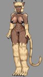 abs absurd_res areola blush borealan breasts claws dark_body dark_skin female fur hi_res humanoid muscular muscular_female nipples pasties pinwheel_(snekguy) prick_ears scar snekguy solo stopsleeptip tail